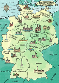 Aquarell Deutschland Karte
