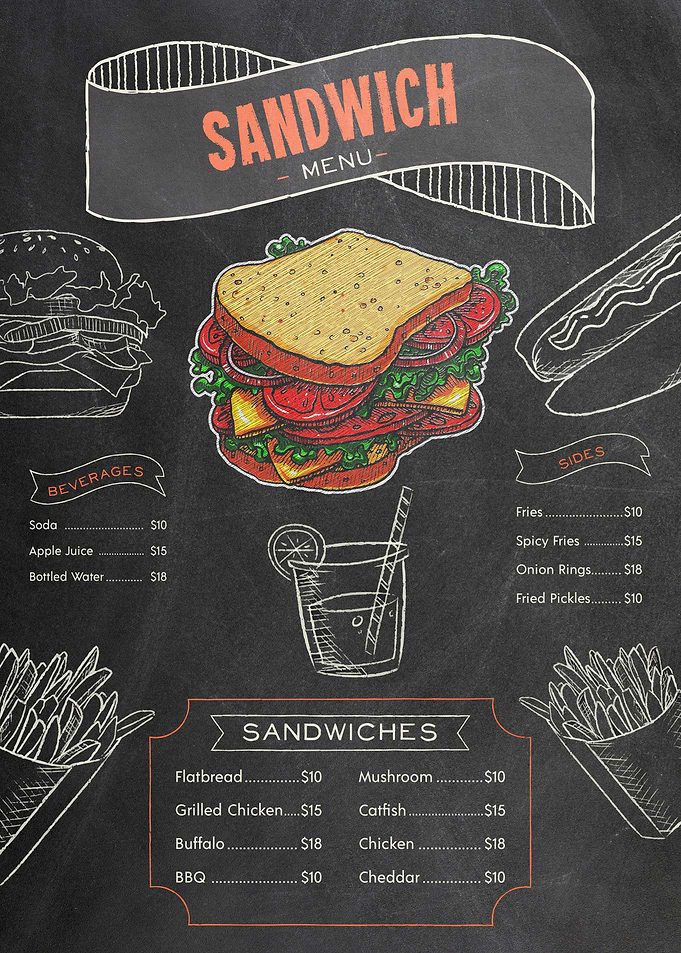 Sandwich Sandwiches Menu