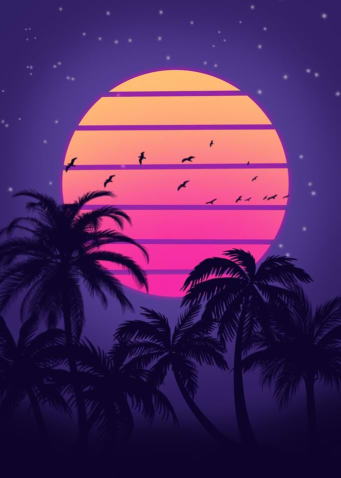 retro palm tree