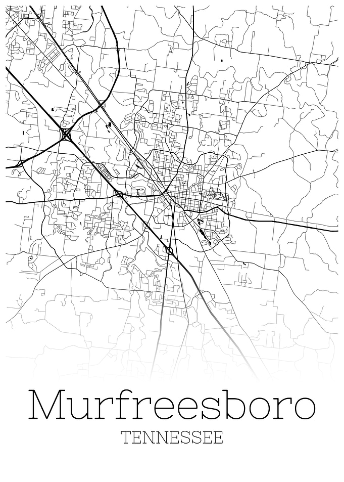 Murfreesborn Tennessee map