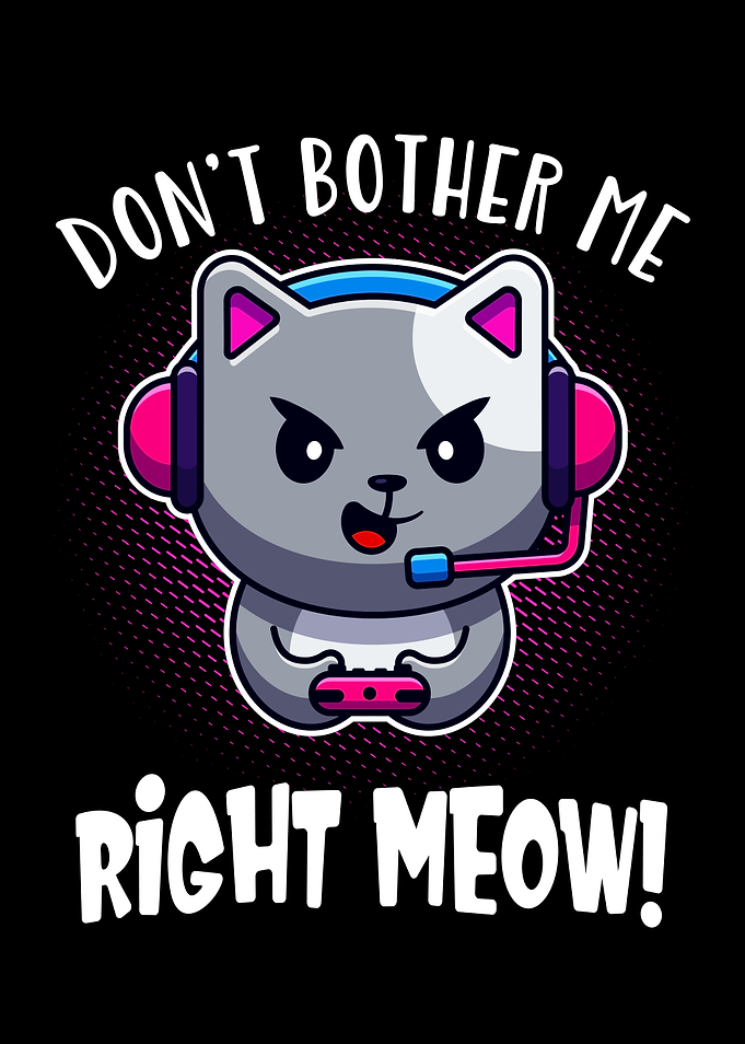 Gaming Cat Cute Gamer Fun