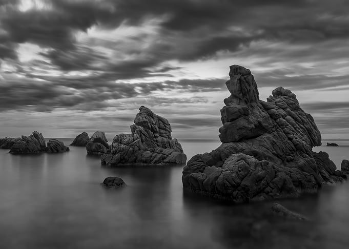 Black and white seascapes