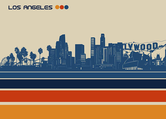 los angeles skyline retro