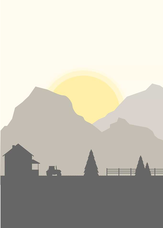 mountain silhouette art