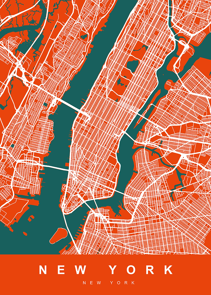 NEW YORK Art Map USA