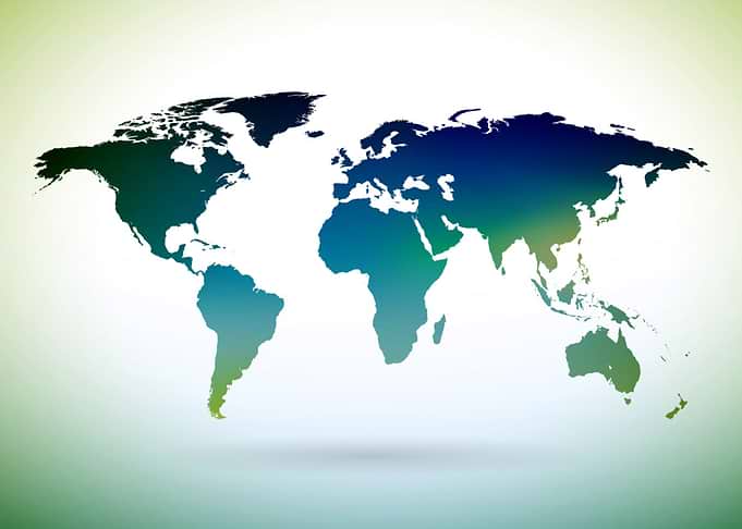 The World Map in Green