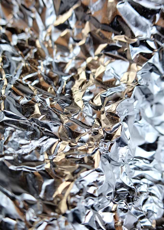 Aluminum folie close up
