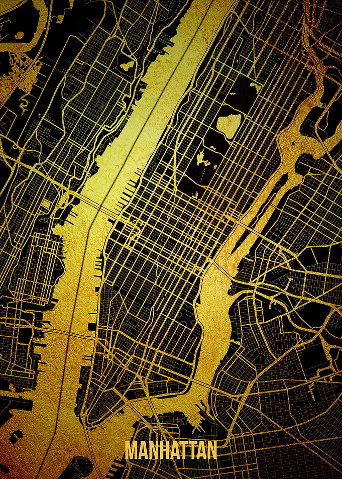 Manhattan gold map