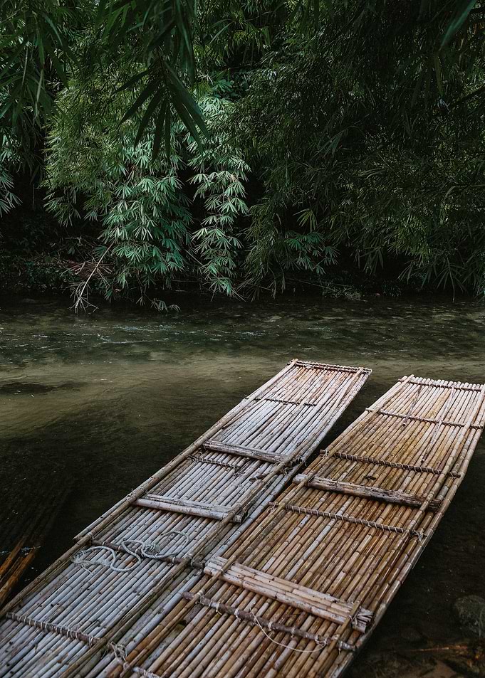 two brown water boat