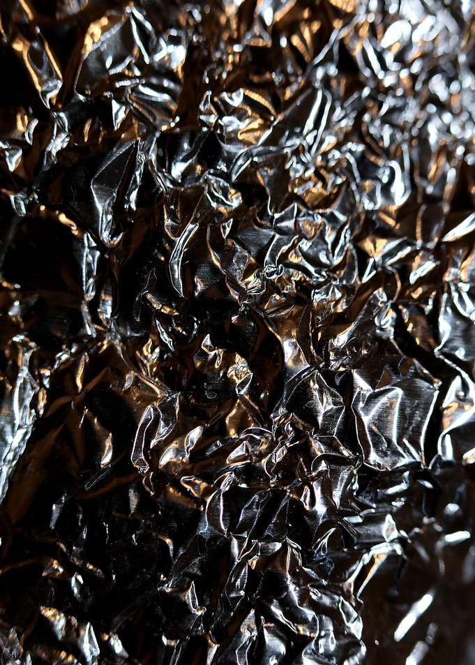 Aluminum folie close up