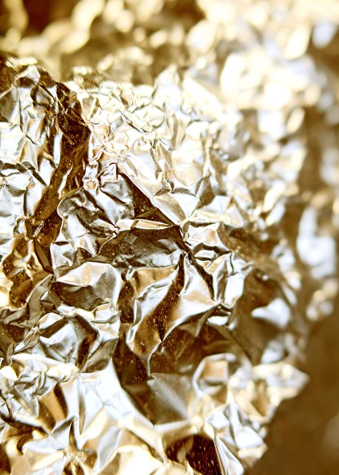 Aluminum folie close up