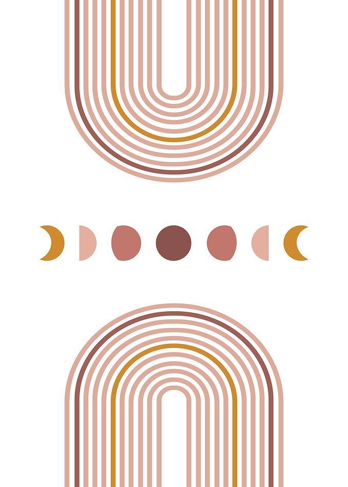 Moon Phases Modern Art 2