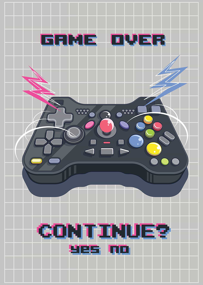 GAME OVER CONTINUE GAMING