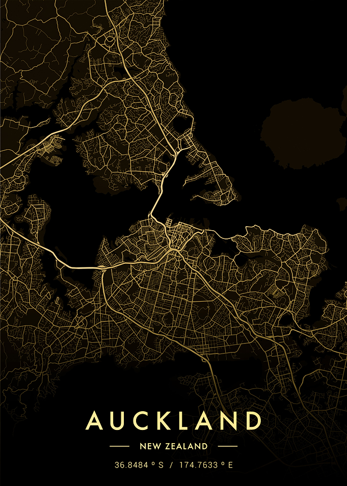 Auckland City Map Gold