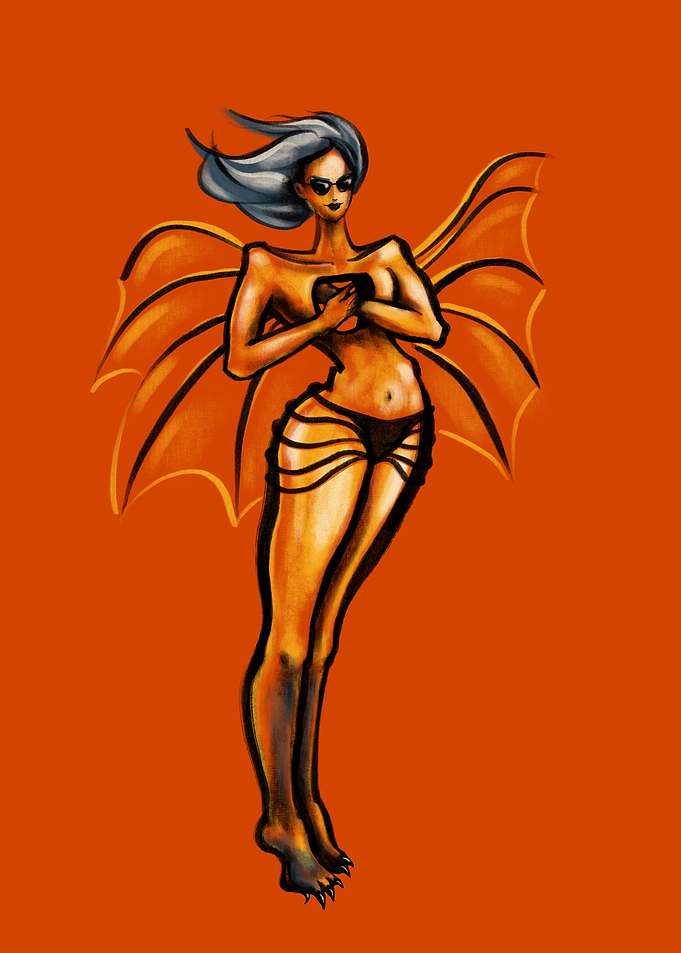 Demon Girl With Sunglasses