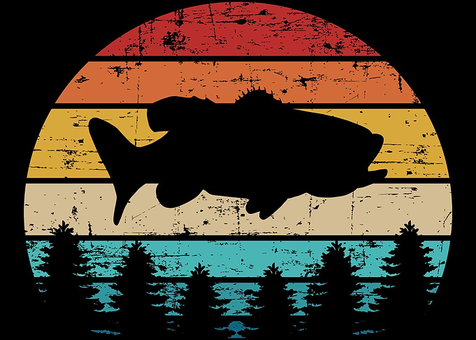 Fishing Bass fish vintage