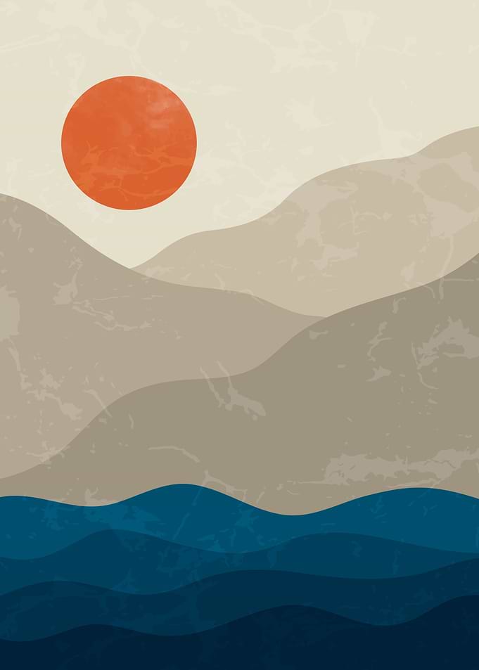 Sun and Mountain Art 1