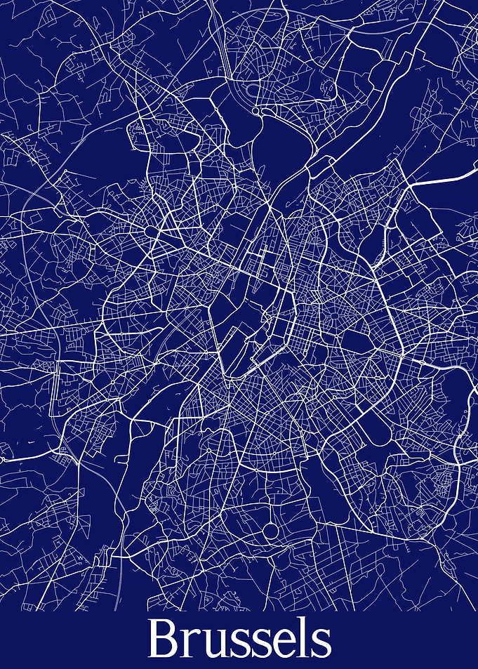 Brussels Belgium City Map
