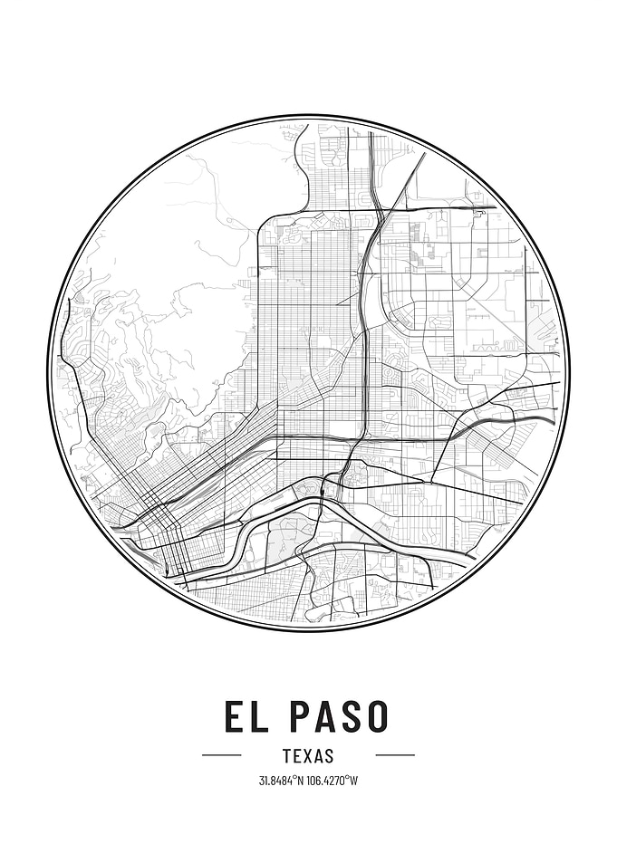 El Paso Texas USA map