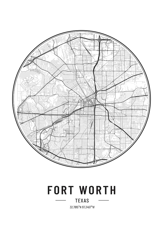 Fort worth texas map