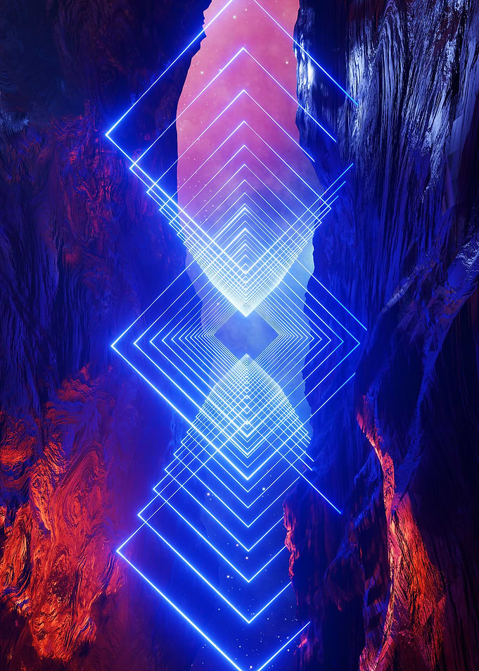 Neon landscape Squares