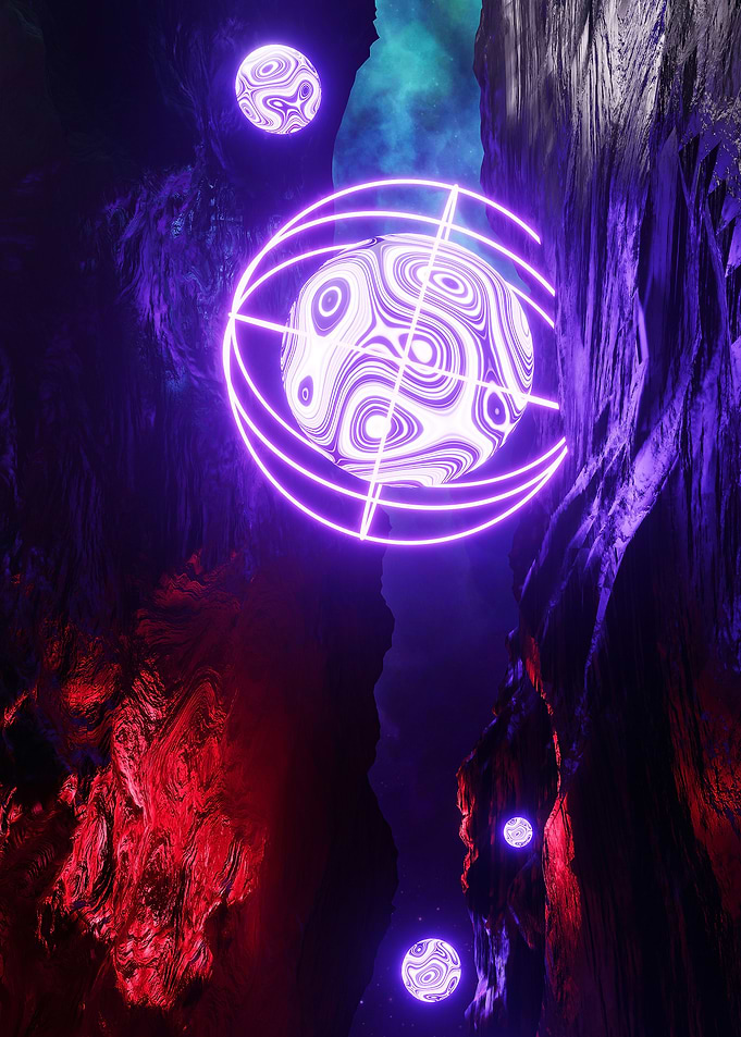 Neon landscape Sphere