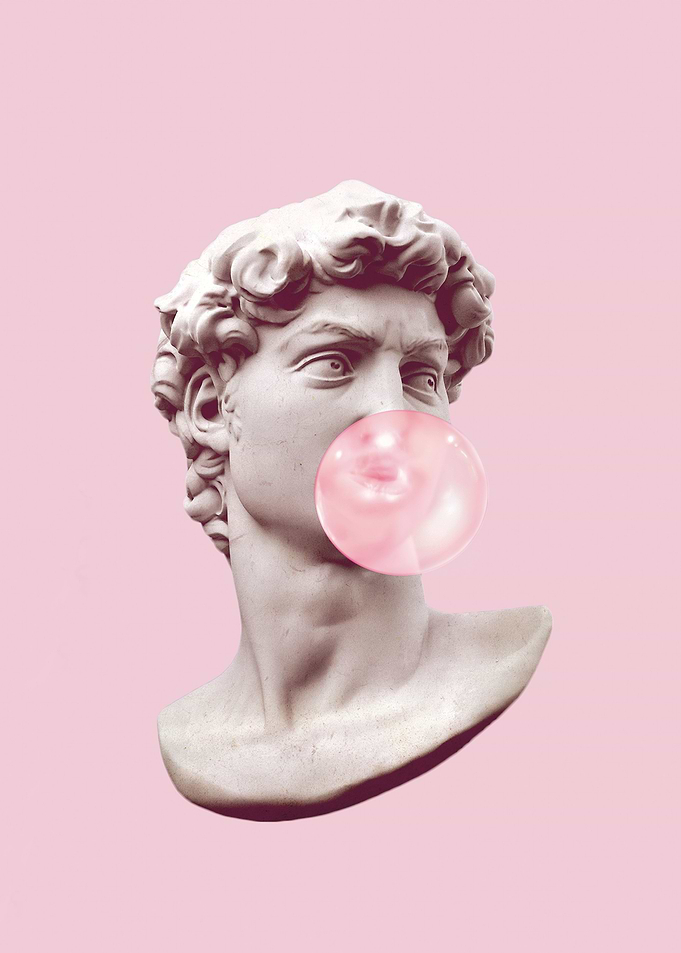 Pink David Statue
