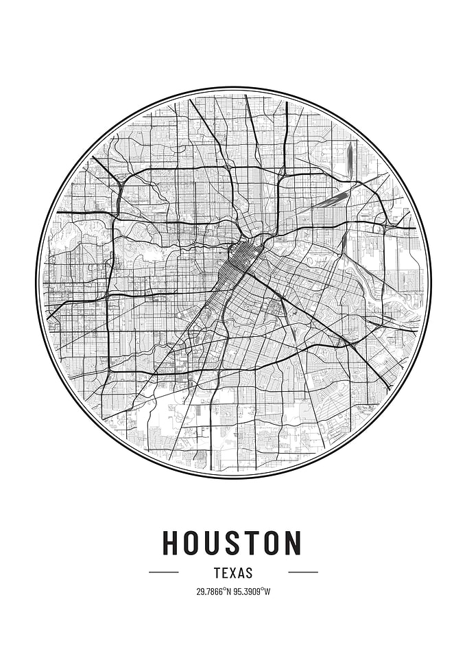 Houston Texas USA map