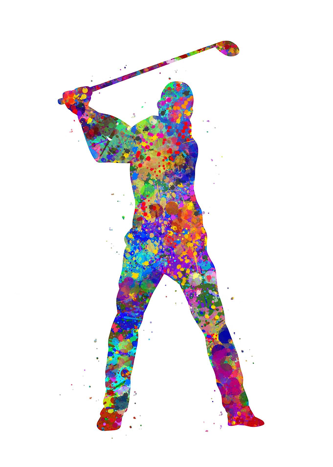 Golf player man
