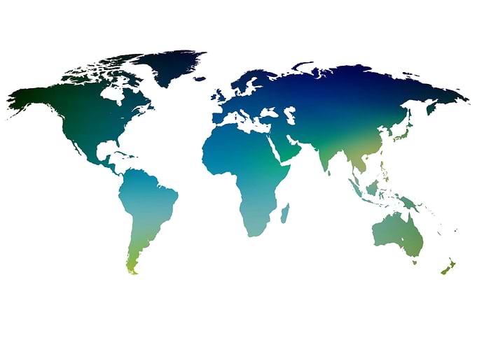 The World Map in green