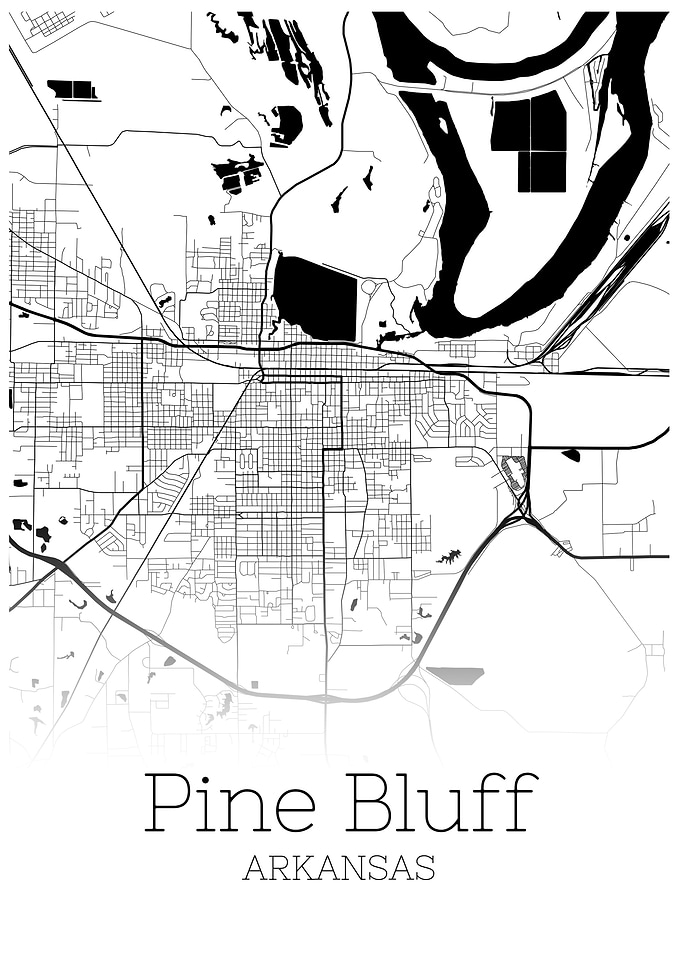 Pine Bluff Arkansas map