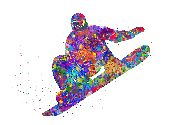 Snowboard watercolor
