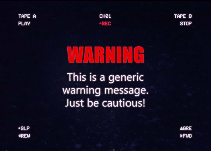 VHS warning generic messag