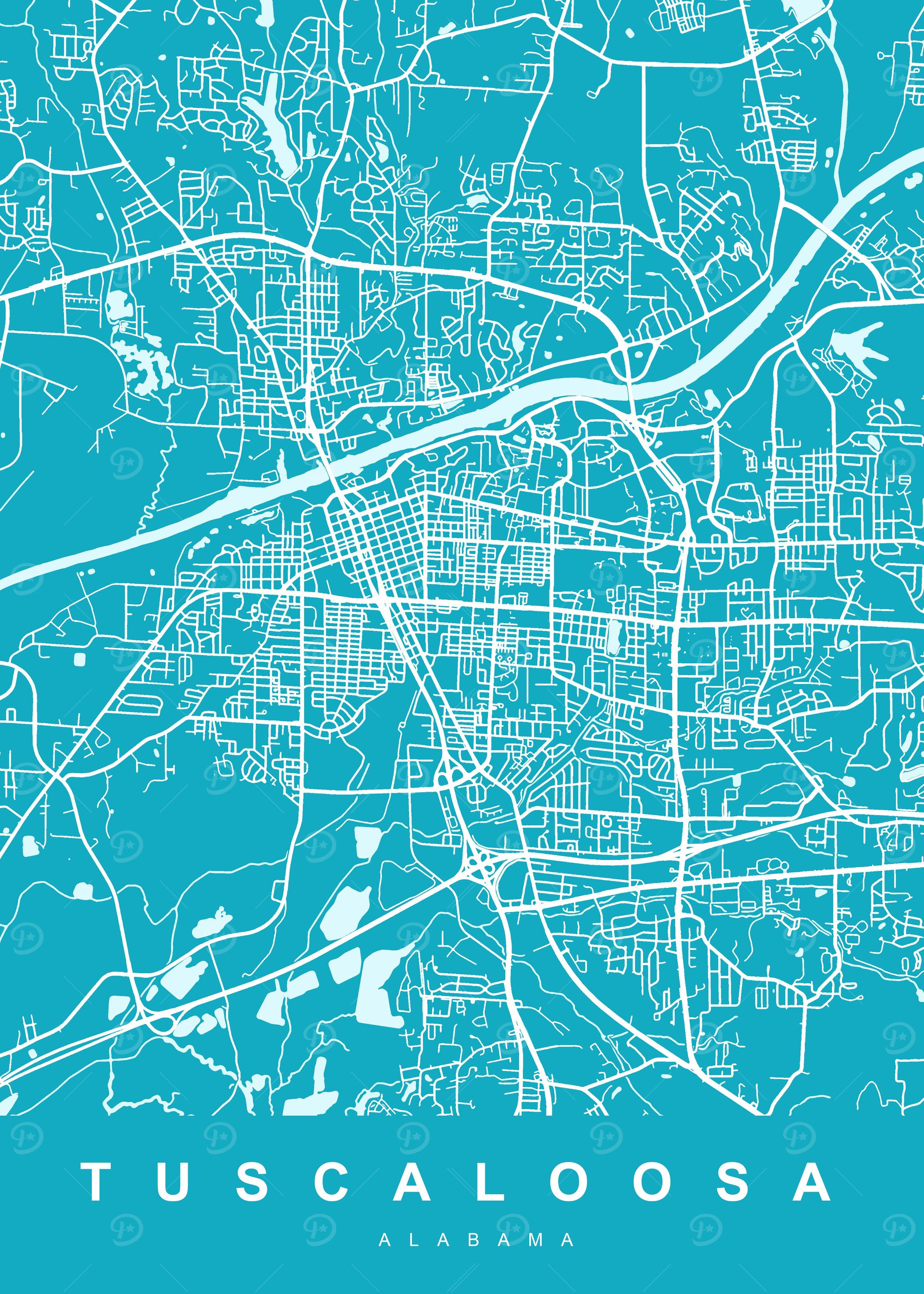 TUSCALOOSA Art Map Alabama