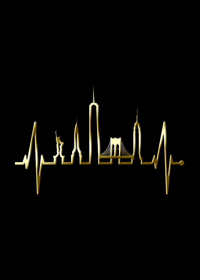 New York Skyline Heartbeat