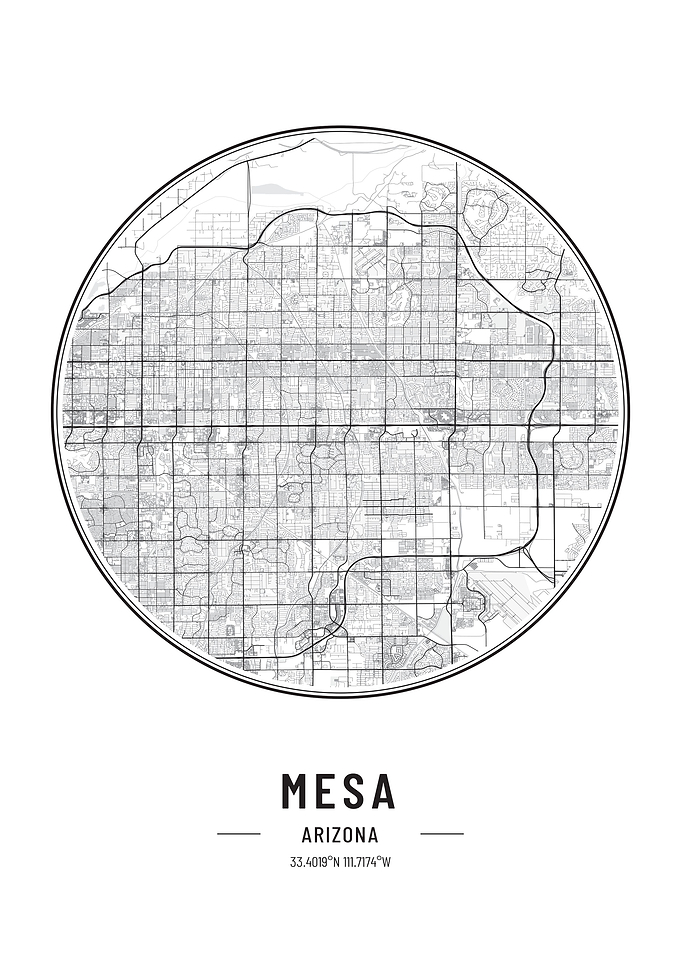 Mesa Arizona usa map