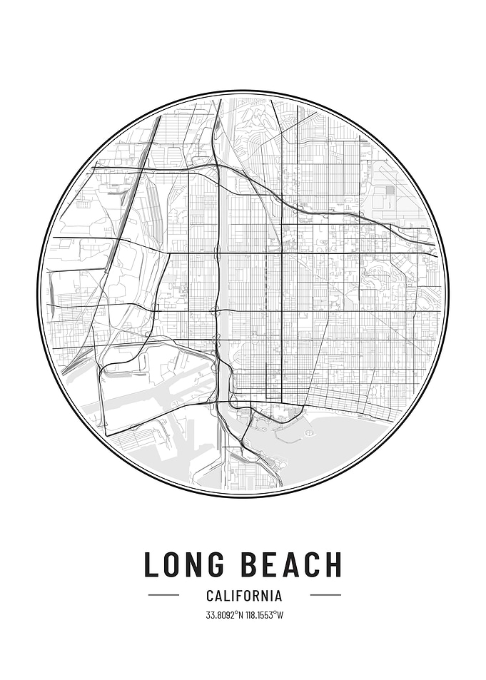 long beach California map