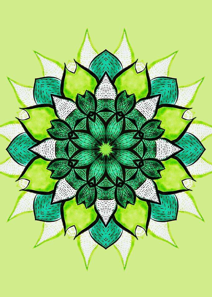 Green floral mandala