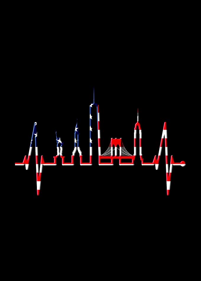 New York Skyline Heartbeat