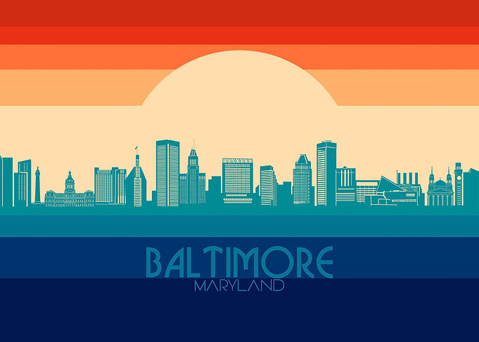 baltimore skyline retro 4