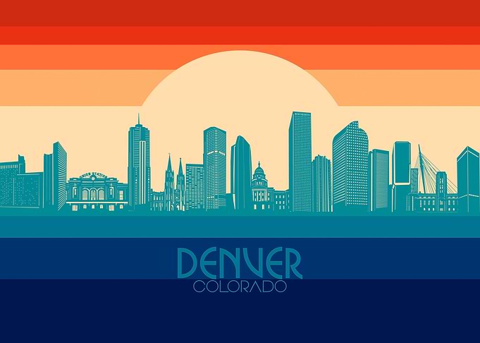 denver skyline retro 4