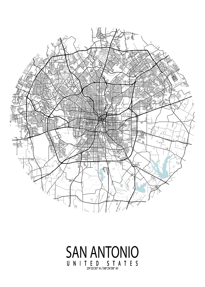 San Antonio Map Circle