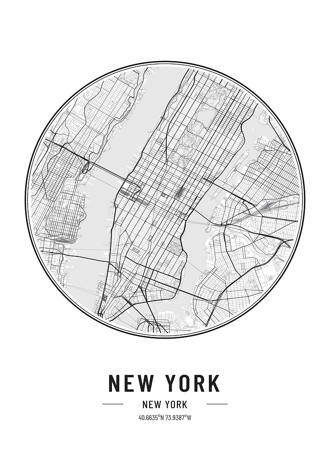 New York USA map