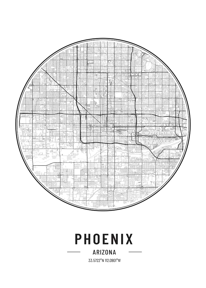 Phoenix Arizona USA map