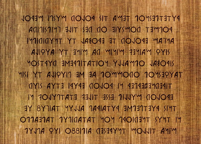 Wood burnt etruscan lorem