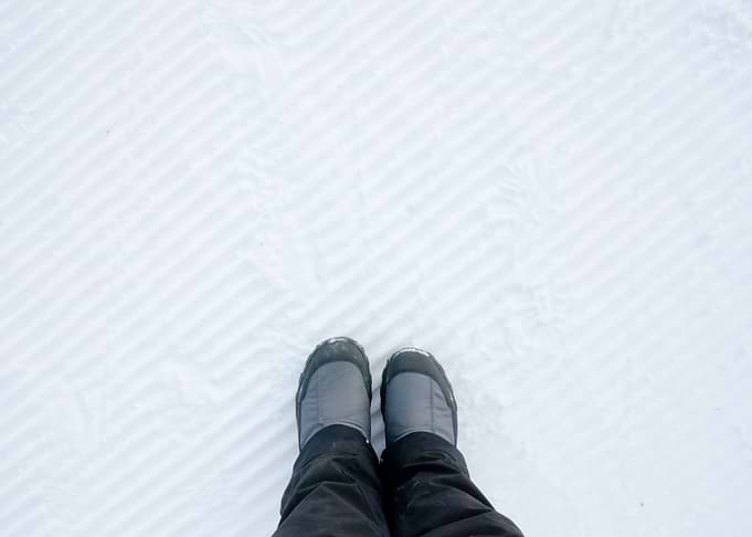 Feet on fresh snow