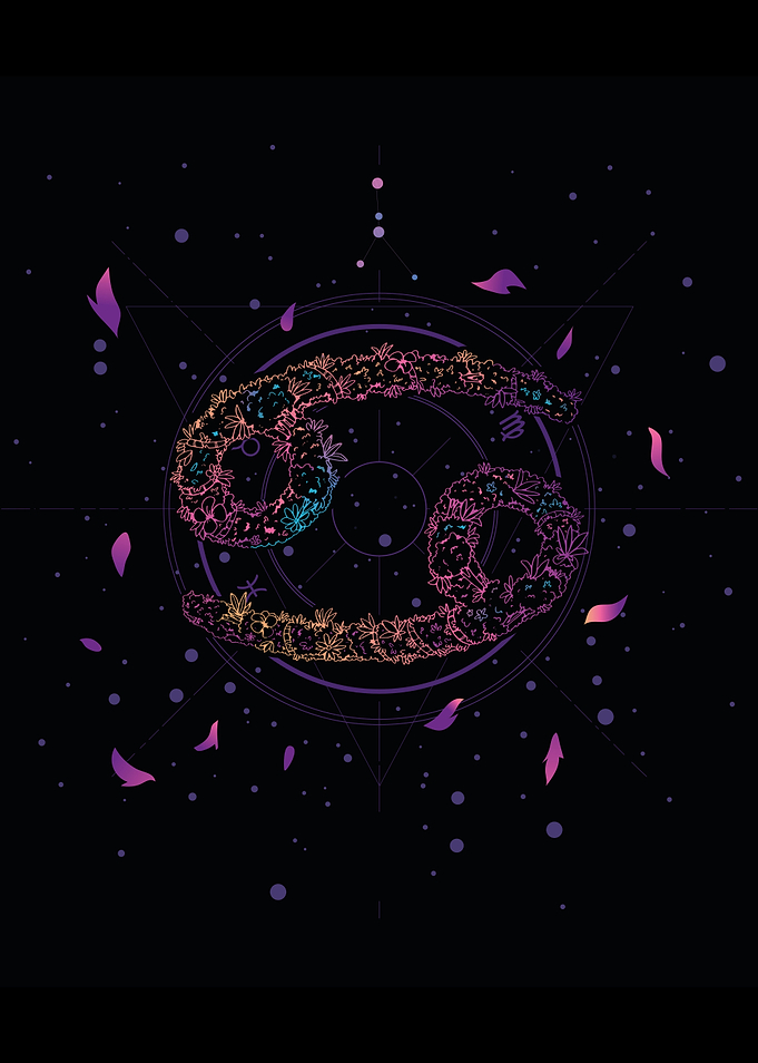 CANCER FLORAL ZODIAC SIGN