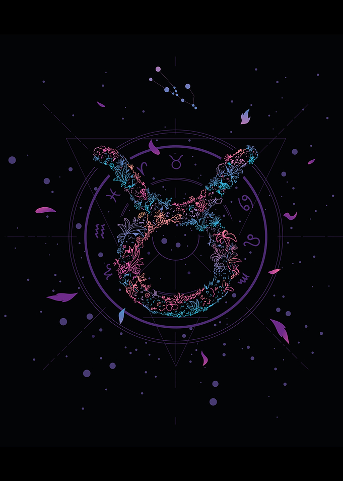 TAURUS FLORAL ZODIAC SIGN