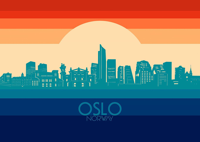 oslo skyline retro 4