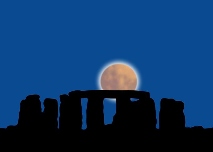 Stonehenge with Moon